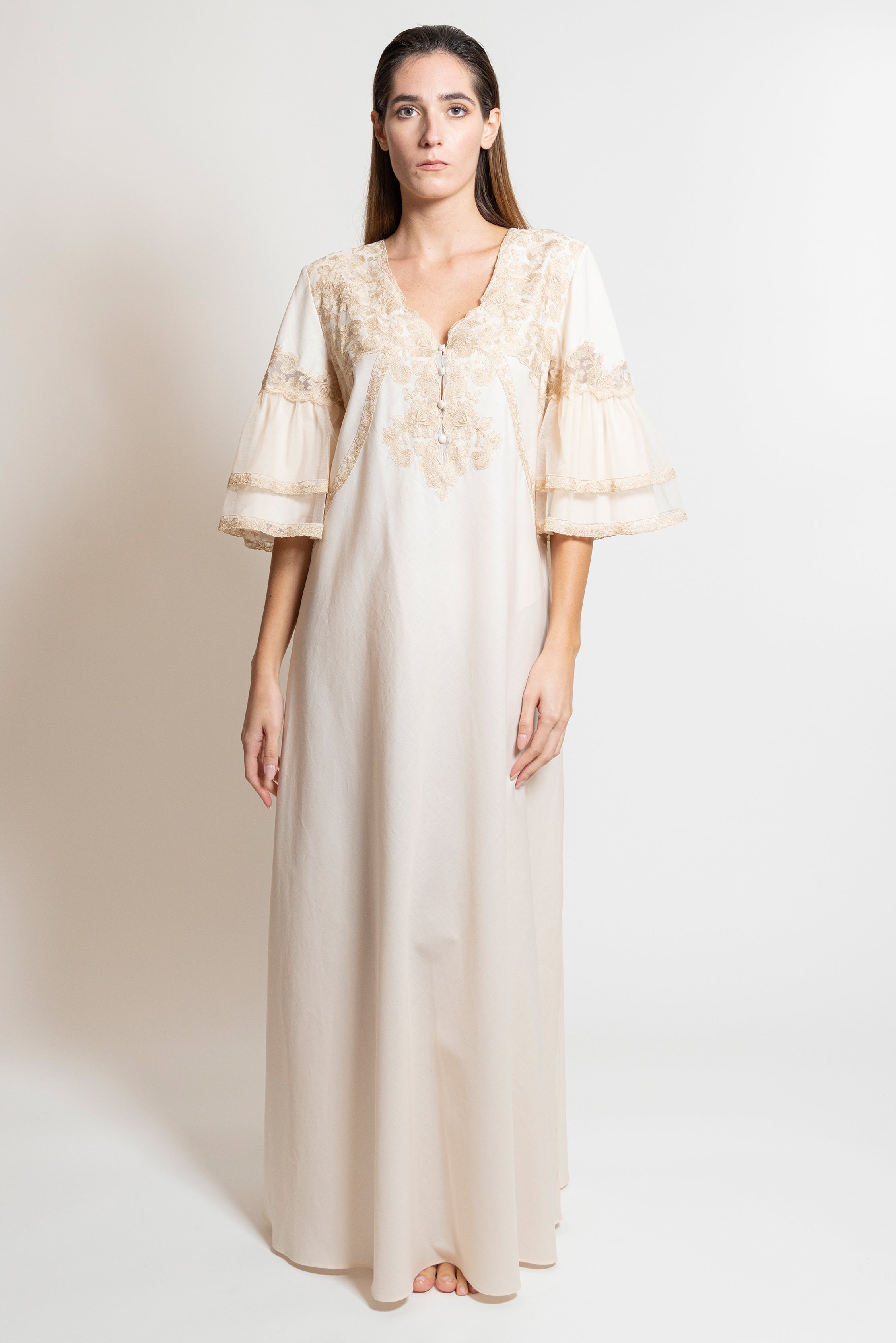 Leyla - Mussola Cotton Nightgown – Flora Lastraioli Shop Online