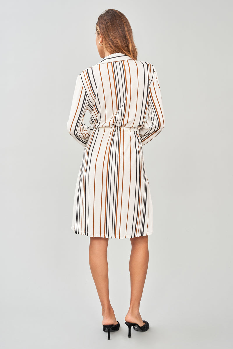 Stripes Viscose Jersey Short Dress