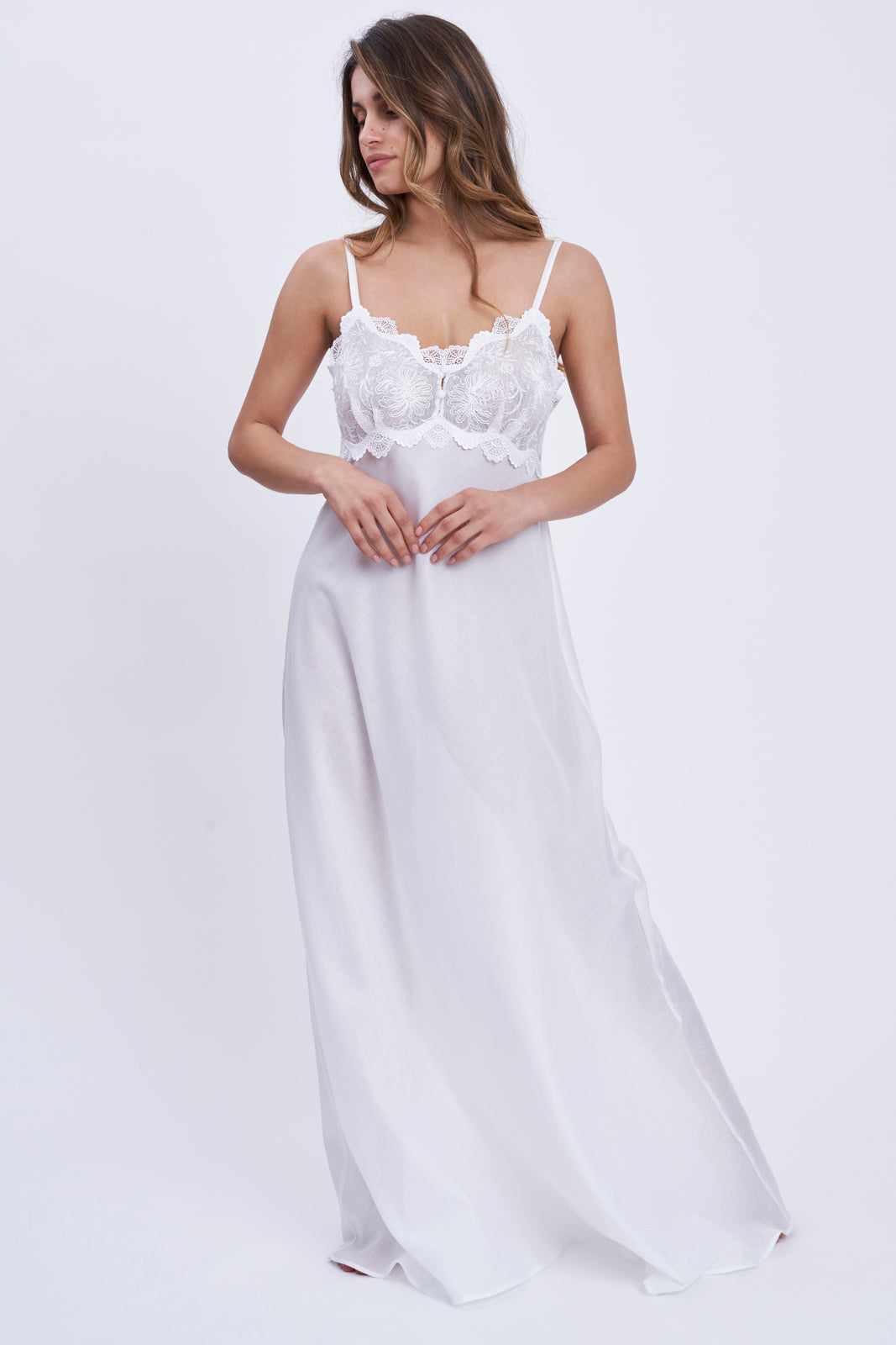 Dove Wings - Mussola Cotton Nightgown – Flora Lastraioli Shop Online