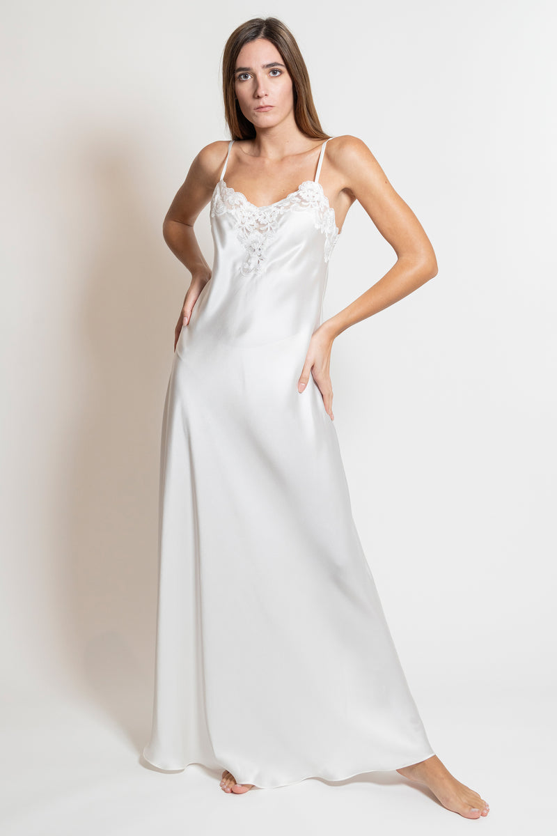 Silk Satin Nightgown – Flora Lastraioli Shop Online