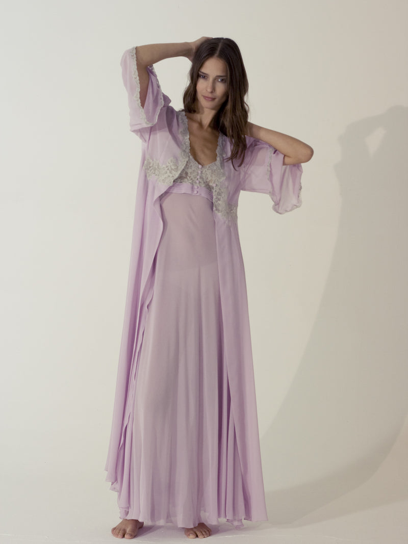 Luxurious extra fine italian silk night gown .